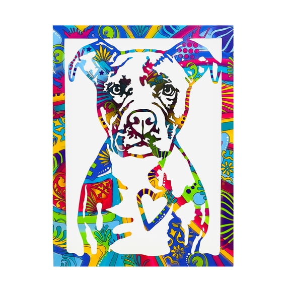 Canvas Wall Art - Dean Russo 'Heart Pittie' Wall Art for Living Room, Bedroom, or Office Décor by Trademark Fine Art - 14 x 19 Inches