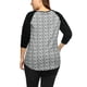 thumbnail image 5 of CamiseRaglán Con Estampado De Leopardo Cuello Redondo PaMujer Negro XXL, 5 of 5