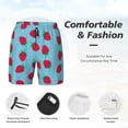 thumbnail image 6 of Picia Strawberries pattern Mens Swim Trunks with Compression Liner Stretch Beach Shorts Quick Dry with Zipper Pockets No-Chafing Board Shorts-Large, 6 of 9