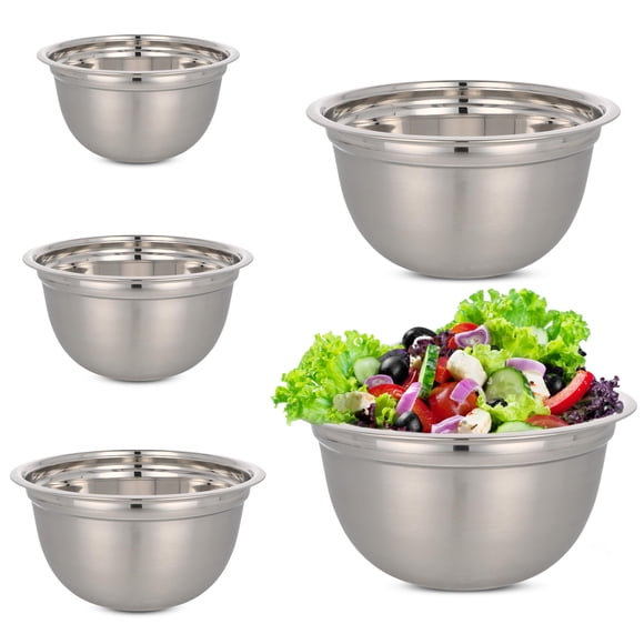 EHOMEA2Z Ensemble de Bols à Mélanger en Acier Inoxydable, Bols à Mélanger Profonds, Durables, Empilables, Sûrs pour les Aliments, Résistants à la Rouille et à la Corrosion