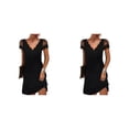 thumbnail image 4 of Vestido estampado informal Sonducket para mujer Negro L 2Conjunto, 4 of 6