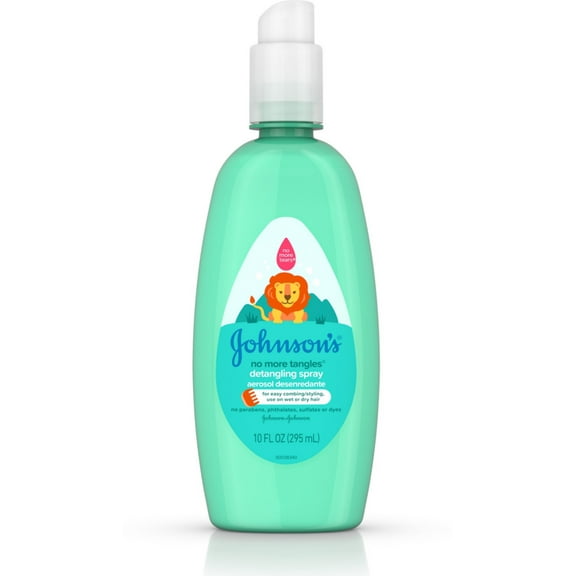 3 Pack - JOHNSON'S No More Tangles Tear-Free Toddler & Kids Detangling Spray, Paraben-Free 10 oz