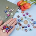 thumbnail image 6 of 1 Box 100pcs Resin European Beads 10 Colors Faceted Rondelle Beads 5mm Large Hole Loose Spacer Beads for European Charm Beads Bracelet Necklace Jewelry Making 14mm in Diameter, 6 of 8
