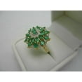 thumbnail image 2 of Rag Jewels 3.00 Ct Round Cut Emerald & Diamond Engagement Wedding Cocktail Band Ring 14K Yellow Gold Plated 925 Sterling Silver For Women's -5, 2 of 5