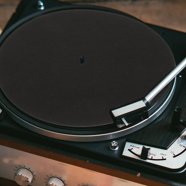 unbranded Protector De Plato Giratorio Negro Antideslizante Para Discos Vinilo En Casa