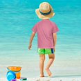 thumbnail image 4 of FORMRS Boys Rash Guard Short Sleeves Swim Shirt Quick Dry UPF 50+ Sun Protection, Sizes 3-12T, Pink Christmas House, 4 of 6