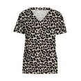 thumbnail image 4 of Hauts de Sarrau pour Femmes Manches Courtes Col en V Hauts Uniforme Imprimé Poches Blouse Soins Infirmiers Liquidation, 4 of 5