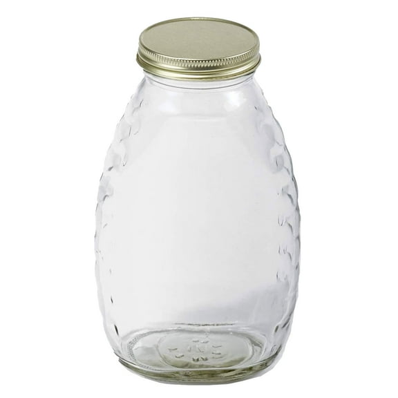 Little Giant HJAR16 16-Ounce Beekeeping Honey Skep Jar w/ Airtight Lid (36 Jars)
