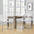 thumbnail image 2 of Giantex Modern Stackable Plastic Dining Chairs, White (Set of 6), 2 of 8