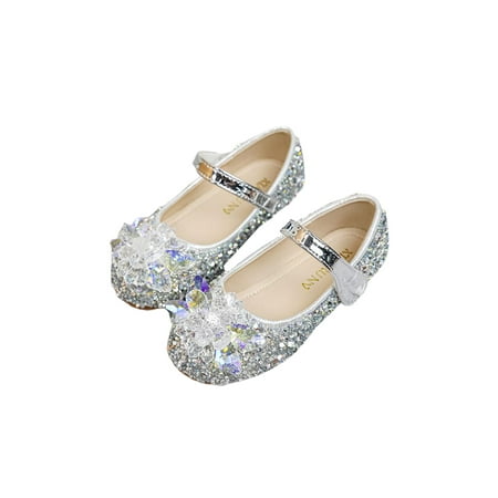 CHENFEI Kids Girls Princess Shoes Wedding Party Child Sequin Glitter ...