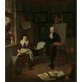 thumbnail image 3 of Michiel Van Musscher 20x22 Black Modern Framed Museum Art Print Titled - Portrait of Michiel Comans (1614-1687), Calligrapher, Etcher, Painter and Schoolmaster, with His Third Wife Elisabeth, 3 of 5