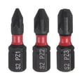 thumbnail image 1 of Uxcell 3pcs PZ1/PZ2/PZ3 Pozi Bit de destornillador 1/4" Hex Shank 25mm/1" Longitud Magnética Phillips Slotted Hex Bits S2 Acero Bit de destornillador Grado industrial Bits de taladro eléctrico, 1 of 7