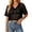 Black, variant on Women's Sheer Fishnet Top Sexy Short Sleeves Net T Shirts Crop Top (Light Green, S)