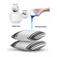 thumbnail image 6 of Outdoor Throw Pillow Set of 2, Black Striped Waterproof Pillow with Insert Included, Modern White Striped Abstract Art Aesthetics Decorative Accent Cushion Sofa Pillows for Patio Porch, 18 x 18 In, 6 of 8