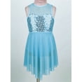 thumbnail image 2 of Rswnyirn Kids Girls Sequins Ballet Tutu Dress Leotard Lyrical Latin Jazz Modern Dancewear Light Blue 10, 2 of 7
