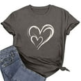 thumbnail image 6 of Neewe Women's T Shirts Short Sleeve Tees Heart Graphic Loose Summer Tops, 6 of 7