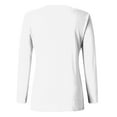 thumbnail image 4 of Penkiiy Shirts for Women Long Sleeve,Letter Print T-Shirt for Women O-Neck Plus Size Casual Summer Blouses Basic Tops L White, 4 of 7
