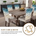 thumbnail image 4 of Abstract Beach Waves Chair Covers Set of 6 Watercolor Blue Ocean Sand Chair Back Covers Stretch Removable Washable Chairs Slipcovers Chair Protector for Dining Room Kitchen Party Decor, 4 of 5