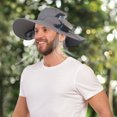 thumbnail image 4 of YOTQUSKI Outdoor Wide Brim Sun Hat, Wide Brim Solar Fan with 3 Solar Fan, Sun Bucket Hat for Men Women UPF 50+ Bucket Fishing & Beach Hat with Fan Built in, 4 of 5