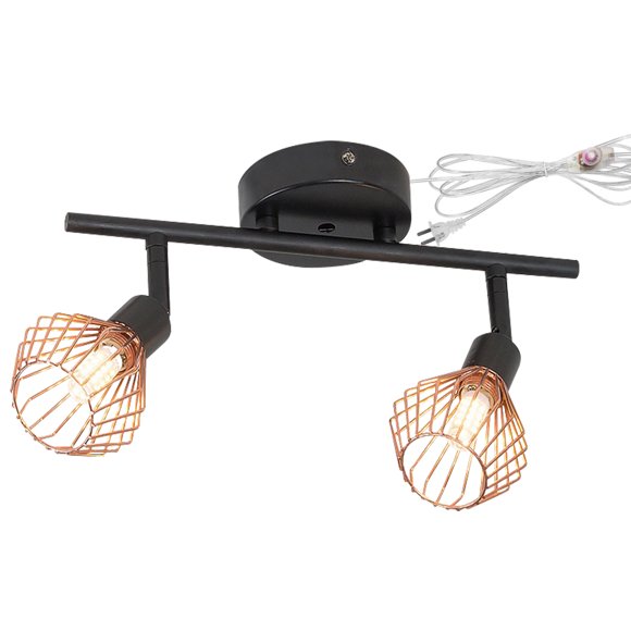 FSLiving Dimmable Ceiling Lamp Multi-Directional Close to Ceiling Lights Fixtures for Sloped and Vaulted Ceiling Modern Stylish Chandelier with 15ft Plug in Cord for Kitchen Island Closet Laundry Room