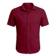 thumbnail image 3 of DGMIOCS Chemise Habillée Décontractée pour Homme Coupe Classique Durable Chemise de Fête Rouge TG, 3 of 4