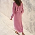 thumbnail image 5 of JHLZHS Robe d'Invité de Mariage Femmes Ensemble Jupe Chandail 2 Pcs Tenues Col Manches Longues Tricot Maxi Longue Jupe Ensembles Survêtement Robe de Collation des Grades Robes Midi pour Femmes, 5 of 5