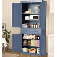 thumbnail image 6 of KIGOTY 72" Tall Kitchen Pantry Cabinet with Drawer and 4 Adjustable Shelves, Freestanding Pantry Storage Cabinets, Wood Cupboard Pantry Cabinet for Kitchen, Dining Room, Living Room, Blue, 6 of 6