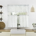 thumbnail image 4 of No. 918 Hawthorne Floral Leaf Sheer Rod Pocket Kitchen Curtains, 52"W X 14"L, 4 of 5