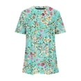 thumbnail image 4 of Summer T-Shirts for Women 2026 Trendy Floral Boho Printed Tees Casual Short Sleeve Beach Vacation Tunic Tops, 4 of 5