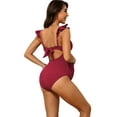 thumbnail image 7 of Alove Maternity Flying Collar One Piece Ruffle Swimsuit Square Neck Swimwear Moderate Coverage Bathing Suit for Women, 7 of 7