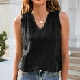 thumbnail image 3 of Cathalem Halter Top Women Womens Lace V Neck Tunic Tank Tops Casual Sleeveless Shirt Blouse Top Womens Vest Black X-Large, 3 of 5