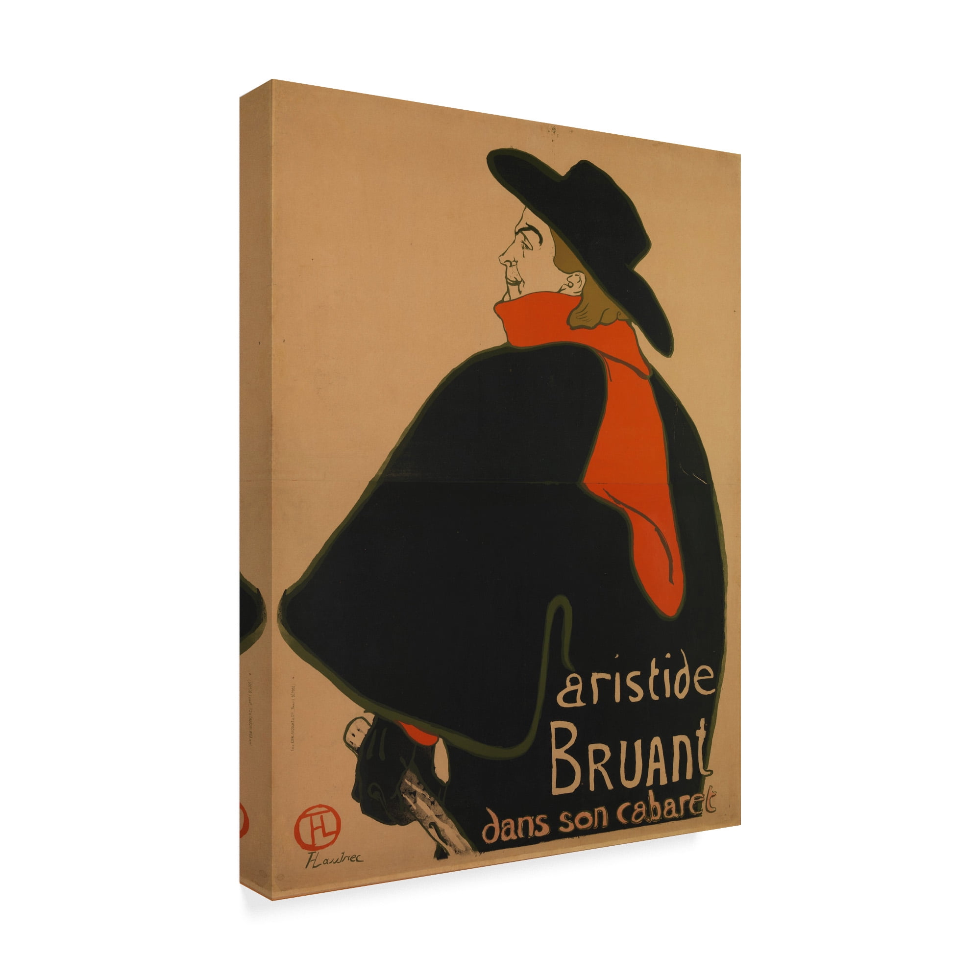 Trademark Fine Art 'Aristide Bruant At His Cabaret' Canvas Art by Henri De Toulouse Lautrec