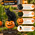 thumbnail image 2 of Halloween Garden Stake, Black Cat on Pumpkin, Metal Yard Decor, 2 of 4