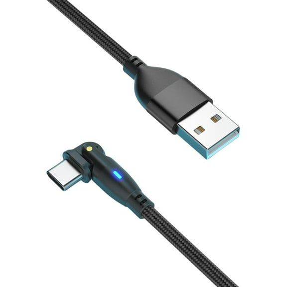 Yammee 180 Degree Rotate 480Mbps Nylon USB to Type C Quick Power Cable for Charging and Data Transfer