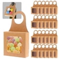 thumbnail image 3 of 25 cajas de papel kraft para botellas de vino, resistentes, plegables, para dulces, decorativas, para vino, cajas de regalo colgantes, juegos de accesorios para vino., 3 of 5