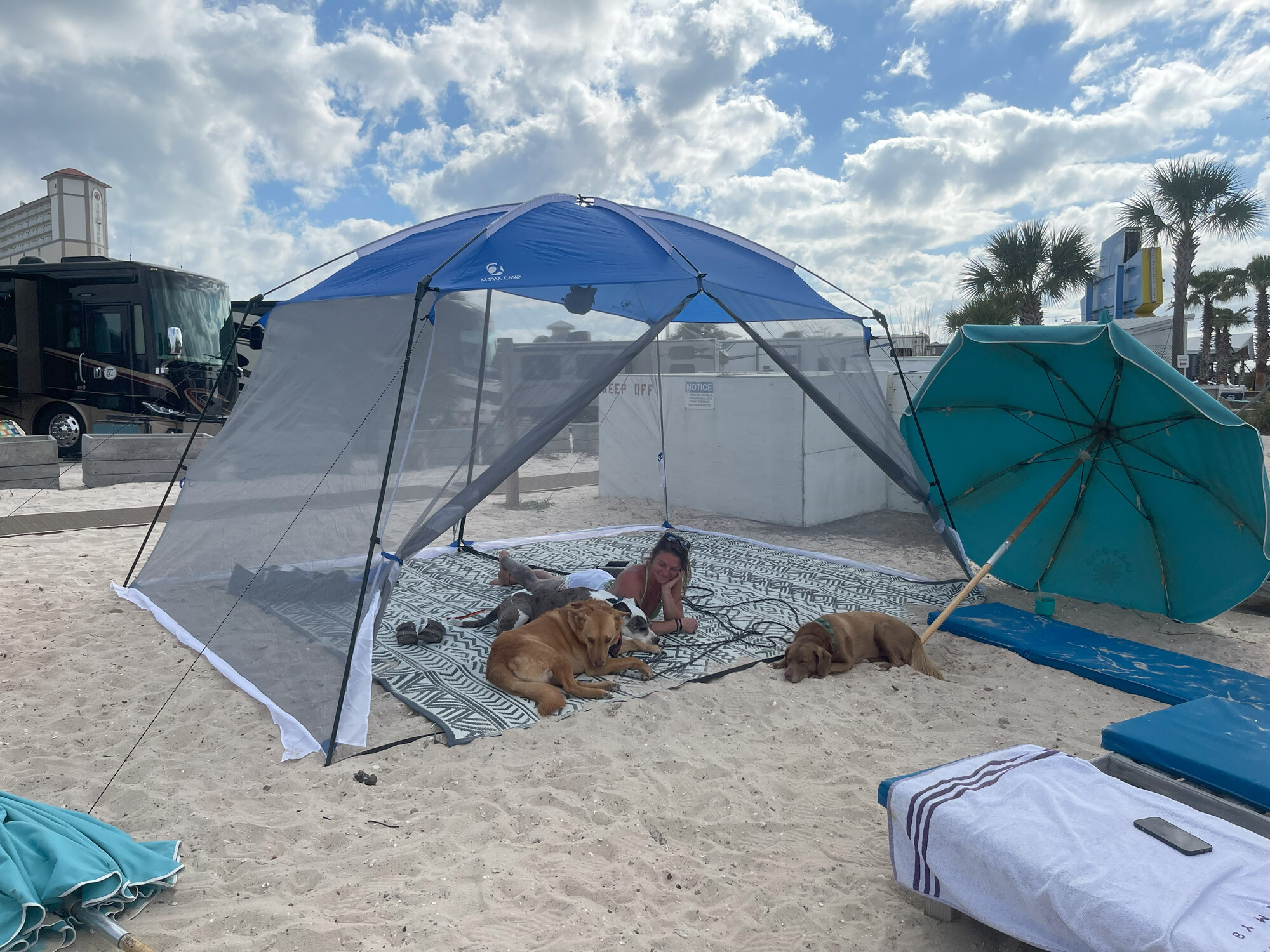 Alpha Camper 13' x 9' Screen House Canopy Sun Shade with One Room, Blue - image 2 of 9