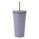 thumbnail image 1 of Taza térmica con pajita, taza de viaje de acero inoxidable con tapa, 1 of 5