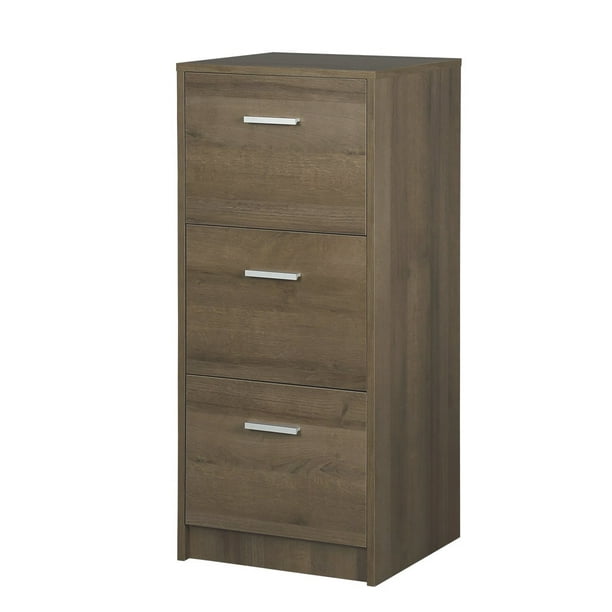 Devaise 3 Drawer Wood Vertical Filing Cabinet Oak Walmart Com Walmart Com