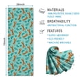 thumbnail image 2 of 70x26 Inch Yoga Towel, Sweat Absorbent Non-Slip Mat for Hot Yoga, Pilates & Fitness,Tiger Running Leaf Light Teal Pattern, 2 of 5