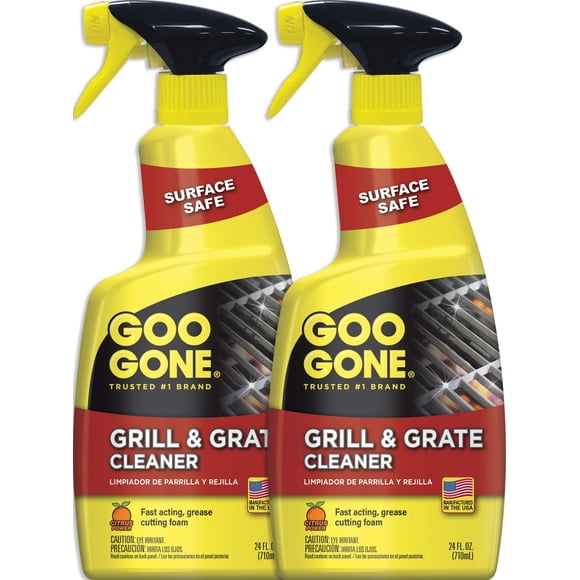 Goo Gone Grill and Grate Cleaner Spray (2 Pack) Cleans and Degreases BBQ Cooking Grates and Racks, Pellet and Electric Smokers- 24 Ounce