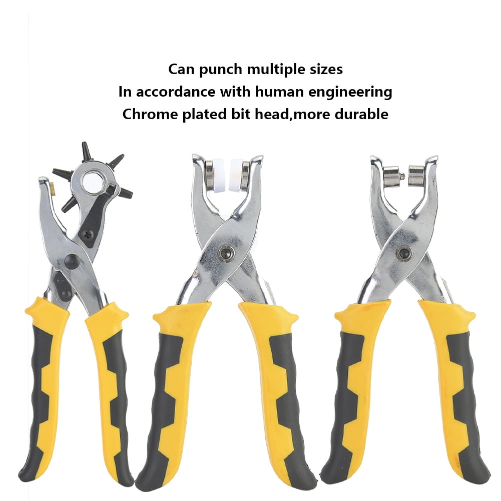 Leather Hole Punch Set, Labor-Saving 3 Pcs Professional Heavy Duty Belt Hole Puncher, For Belt Craft Fabric Paper
