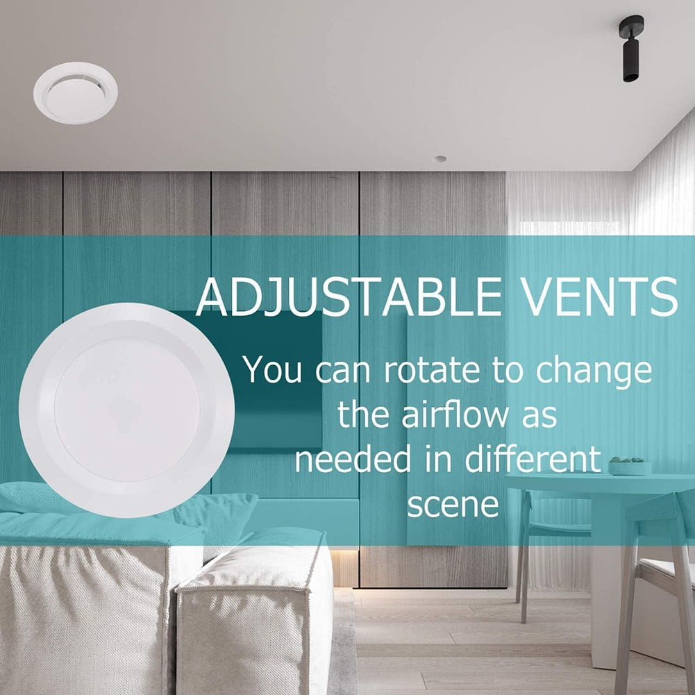 qiya Adjustable Air Vent Covers Round Ceiling Vent Bathroom Extractor Fan Vent Cover