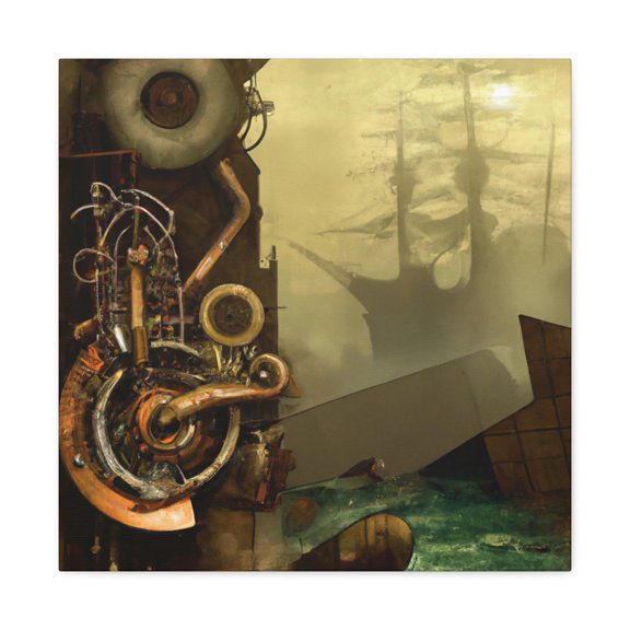 Harbor in Steampunk Times - Canvas
