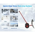 thumbnail image 3 of Pelle à Neige en Métal Robuste avec Roues - Lame de 29x20 Pouces de Large - Poignée Ergonomique Réglable à 5 Niveaux - Pousse-Neige Roulant pour Entrée, Trottoir et Cour - Outil de Déneigement Efficace - Noir et Rouge, 3 of 9