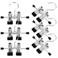 thumbnail image 3 of EIMELI 6Pcs Metal Skirt & Trouser Hangers with Clips - Silver & Black, 3 of 6