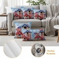 thumbnail image 6 of 4th of July Pillow Covers 2 Pack US Flag Butterfly Pillowcase Waterproof Outdoor Throw Pillow Cover for Patio Garden Square Cushion 26”x26”, 6 of 9