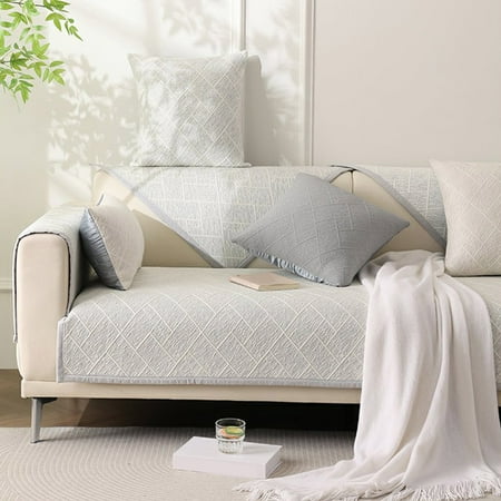 

Lixmnse Cool Beans Ice Silk Sofa Cushion Breathable and Non-Slip with Rapid Cooling Technology for Summer Comfort Gray