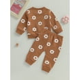 thumbnail image 4 of GXFC Kids Girl Fall Outfits Clothes 6M 12M 18M 2T 3T Children Girl Long Sleeve Floral Sweatshirt Tops and Drawstring Pants 2Pcs Casual Autumn Clothing Set for Toddler Baby Girl, 4 of 8