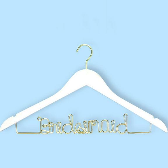 EXHUMKY Hanger Wooden White 2Pcs 17.3x9.1x0.6In
