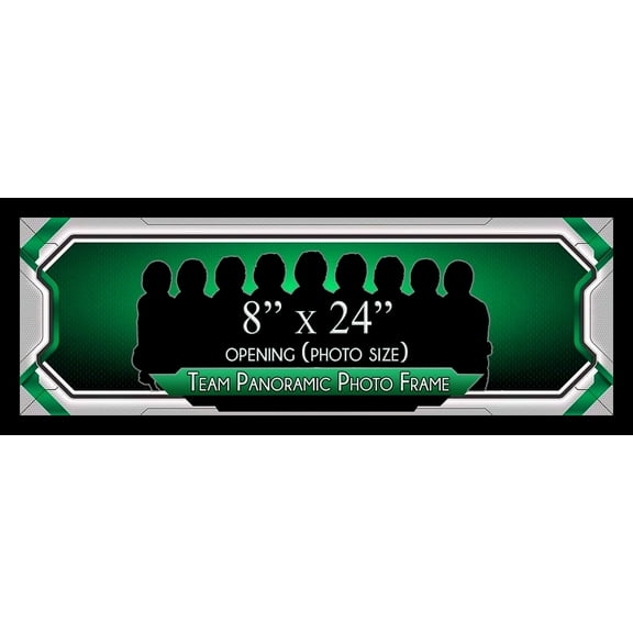 (1) 8x24 - Picture Frame for Team Photos, Panoramic Photos, Puzzles, Photos, Artwork - 1.25" Black MDF Frame with plexi-glass and hanging hardware